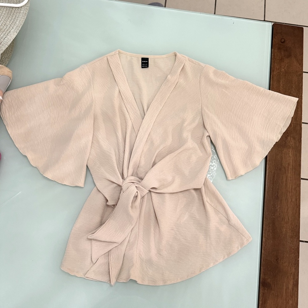 Shein V-Neck cross wrap blouse